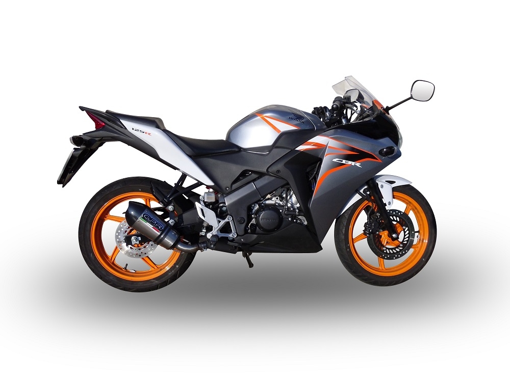 Exhaust compatible with Honda CBR125R 2011-2016, Gpe Ann. titanium, Slip-on exhaust including link pipe and removable db killer 
