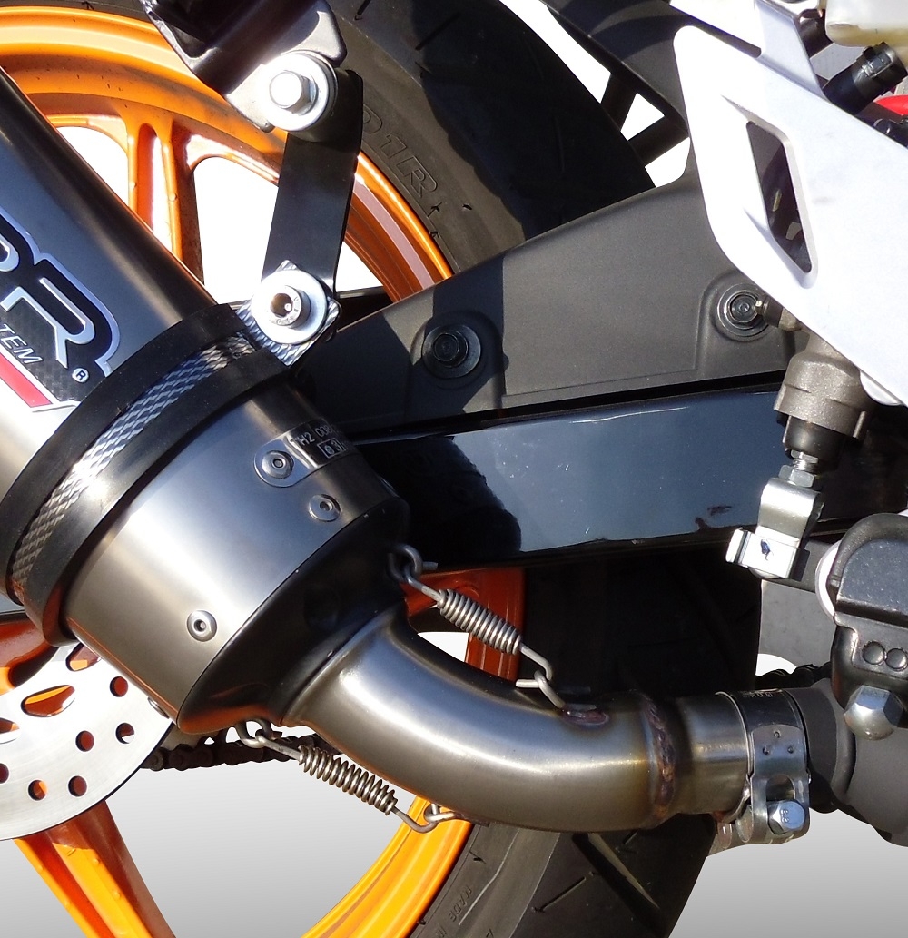 Exhaust compatible with Honda CBR125R 2011-2016, Gpe Ann. titanium, Slip-on exhaust including link pipe and removable db killer 