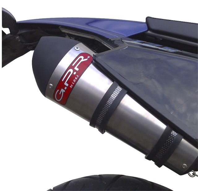 Exhaust compatible with Derbi Terra 125 R / Adventure 2007-2011, Gpe Ann. titanium, Slip-on exhaust including removable db killer and link pipe 