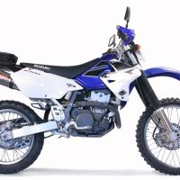 Pot echappement compatible avec Kawasaki KLX 400 R 2003-2004, Gpe Ann. titanium, Échappement légal, homologué,silencieux avec db killer amovible et tuyau de liaison spécifique 