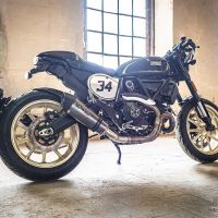 Exhaust compatible with Ducati Scrambler 803 2015-2016, Gpe Ann. Poppy, Slip-on exhaust including removable db killer and link pipe 