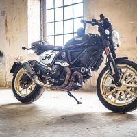 Exhaust compatible with Ducati Scrambler 803 2015-2016, Gpe Ann. Poppy, Slip-on exhaust including removable db killer and link pipe 