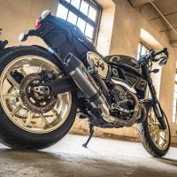 Exhaust compatible with Ducati Scrambler 803 2015-2016, Gpe Ann. Poppy, Slip-on exhaust including removable db killer and link pipe 
