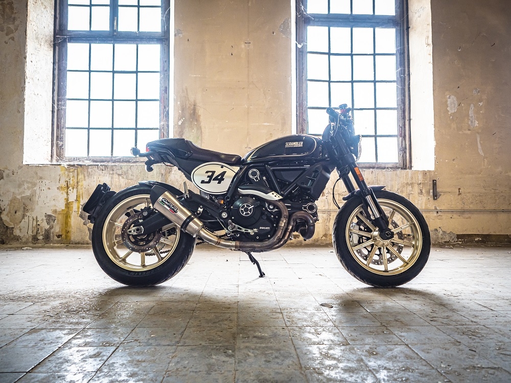 Pot echappement compatible avec Ducati Scrambler 800 2017-2020, Gpe Ann. Titanium, Pot Echappement homologué pour les marchés non européens 