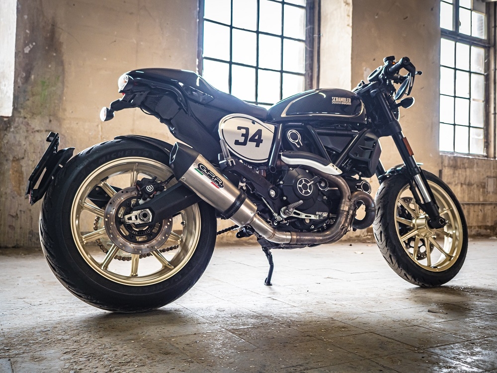 Pot echappement compatible avec Ducati Scrambler 800 2017-2020, Gpe Ann. Titanium, Pot Echappement homologué pour les marchés non européens 