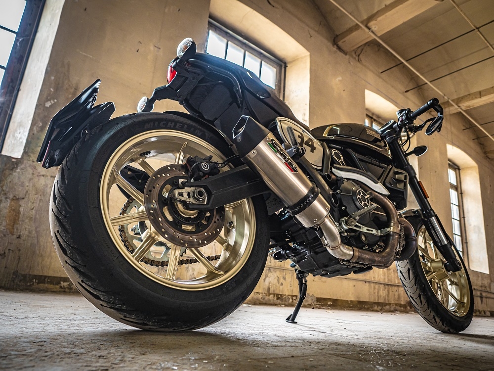 Pot echappement compatible avec Ducati Scrambler 800 2017-2020, Gpe Ann. Titanium, Pot Echappement homologué pour les marchés non européens 