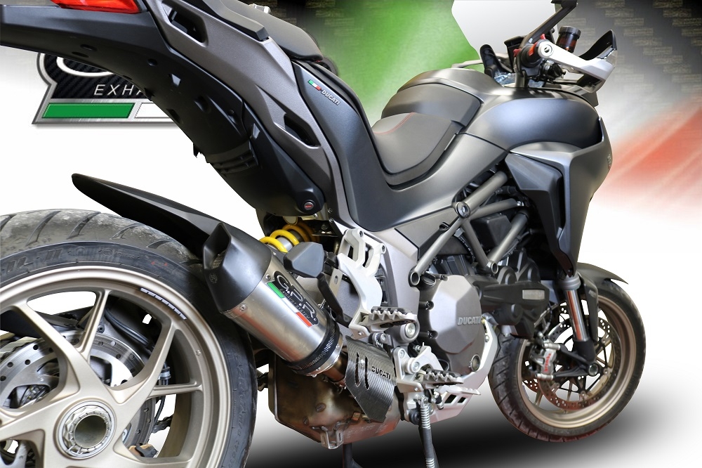 Exhaust compatible with Ducati Multistrada 1260 2018-2020, GP Evo4 Titanium, Slip-on exhaust including removable db killer and link pipe 