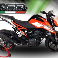 Pot echappement compatible avec Ktm Duke 390 2017-2020, GP Evo4 Black Titanium, Échappement légal, homologué,silencieux avec db killer amovible et tuyau de liaison spécifique 