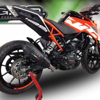 Pot echappement compatible avec Ktm Duke 390 2017-2020, GP Evo4 Black Titanium, Échappement légal, homologué,silencieux avec db killer amovible et tuyau de liaison spécifique 