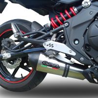 Pot echappement compatible avec Kawasaki Versys 650 2006-2014, Gpe Ann. titanium, Échappement légal, homologué,silencieux avec db killer amovible et tuyau de liaison spécifique 