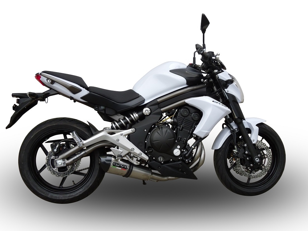 Exhaust compatible with Kawasaki ER-6N 2012-2016, Gpe Ann. titanium, Full system exhaust, including removable db killer 