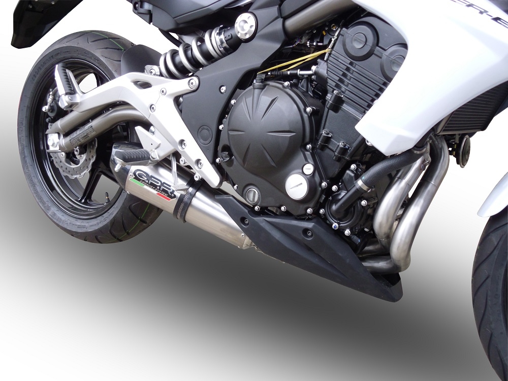 Exhaust compatible with Kawasaki ER-6N 2012-2016, Gpe Ann. titanium, Full system exhaust, including removable db killer 