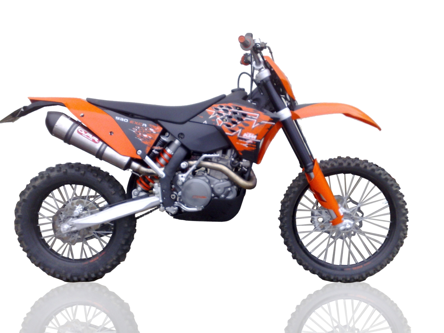 Pot echappement compatible avec Ktm EXCR 530 2007-2011, Gpe Ann. titanium, Échappement légal, homologué,silencieux avec db killer amovible et tuyau de liaison spécifique 