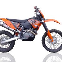 Pot echappement compatible avec Ktm EXCR 530 2007-2011, Gpe Ann. titanium, Échappement légal, homologué,silencieux avec db killer amovible et tuyau de liaison spécifique 