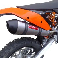 Pot echappement compatible avec Ktm EXCR 530 2007-2011, Gpe Ann. titanium, Échappement légal, homologué,silencieux avec db killer amovible et tuyau de liaison spécifique 