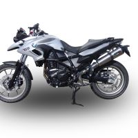Exhaust compatible with Bmw F700GS 2011-2015, Gpe Ann. titanium, Slip-on exhaust including removable db killer and link pipe 