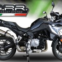 Exhaust compatible with Bmw F750GS 2021-2024, GP Evo4 Titanium, Slip-on exhaust including removable db killer and link pipe 