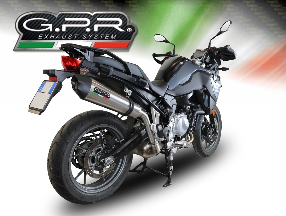 Exhaust compatible with Bmw F750GS 2021-2024, GP Evo4 Titanium, Slip-on exhaust including removable db killer and link pipe 
