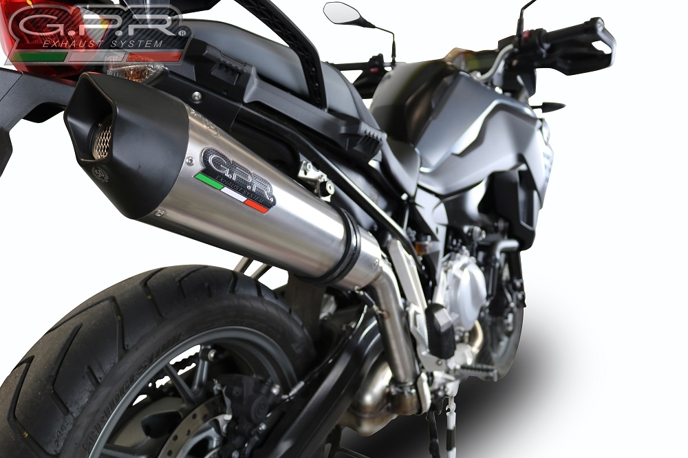 Exhaust compatible with Bmw F750GS 2021-2024, GP Evo4 Titanium, Slip-on exhaust including removable db killer and link pipe 