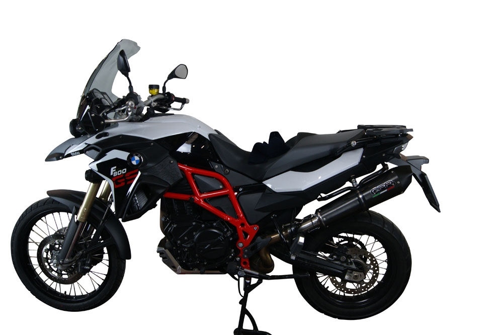 Exhaust compatible with Bmw F800GS Adventure 2016-2018, GP Evo4 Black Titanium, Slip-on exhaust including removable db killer and link pipe 