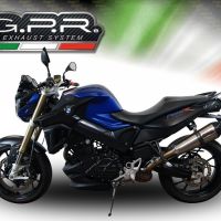 Exhaust compatible with Bmw F800R 2009-2014, Gpe Ann. titanium, Slip-on exhaust including removable db killer and link pipe 