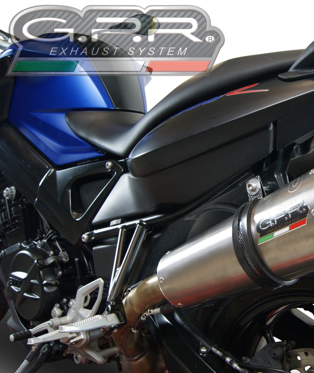 Exhaust compatible with Bmw F800R 2009-2014, Gpe Ann. titanium, Slip-on exhaust including removable db killer and link pipe 