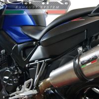 Exhaust compatible with Bmw F800R 2009-2014, Gpe Ann. titanium, Slip-on exhaust including removable db killer and link pipe 