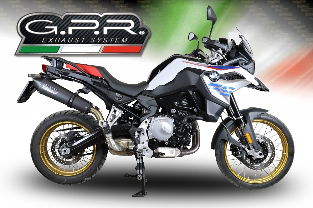 Exhaust compatible with Bmw F850GS - Adventure 2021-2024, GP Evo4 Black Titanium, Slip-on exhaust including removable db killer and link pipe 