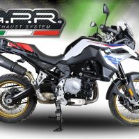 Exhaust compatible with Bmw F850GS - Adventure 2021-2024, GP Evo4 Black Titanium, Slip-on exhaust including removable db killer and link pipe 