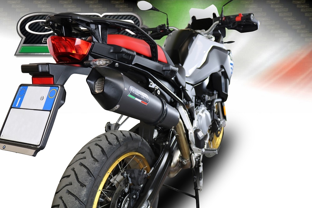 Exhaust compatible with Bmw F850GS - Adventure 2021-2024, GP Evo4 Black Titanium, Slip-on exhaust including removable db killer and link pipe 