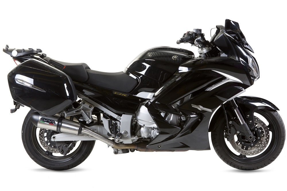 Pot echappement compatible avec Yamaha Fjr 1300 2006-2016, Gpe Ann. titanium, Paire de pot d'échappement homologuées, livrées avec db killer amovible et raccords spécifiques 