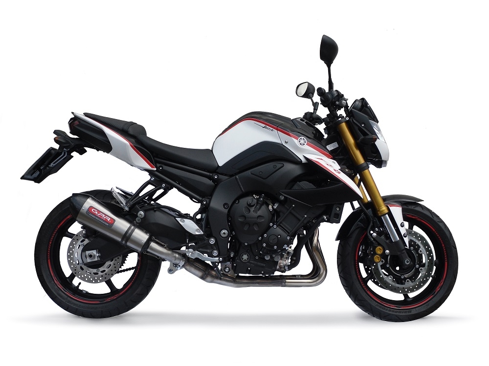 Pot echappement compatible avec Yamaha Fz 8 2010-2016, Gpe Ann. titanium, Échappement légal, homologué,silencieux avec db killer amovible et tuyau de liaison spécifique 