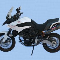 Exhaust compatible with Moto Morini Gran passo 1200 2008-2011, Gpe Ann. Poppy, Slip-on exhaust including removable db killer and link pipe 