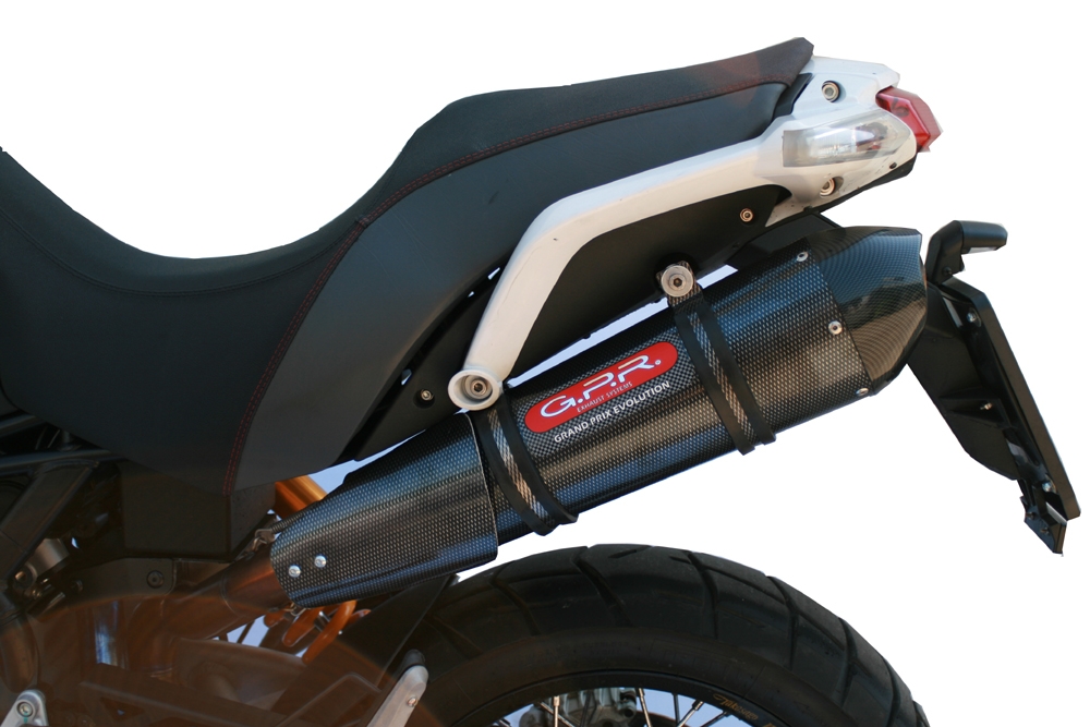 Exhaust compatible with Moto Morini Gran passo 1200 2008-2011, Gpe Ann. Poppy, Slip-on exhaust including removable db killer and link pipe 