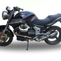 Pot echappement compatible avec Moto Guzzi Breva 1100 4V 2005-2010, Gpe Ann. Poppy, Échappement légal, homologué,silencieux avec db killer amovible et tuyau de liaison spécifique 