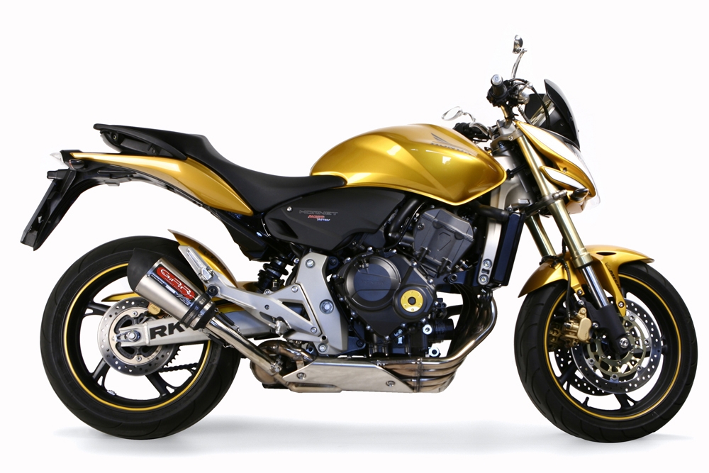 Exhaust compatible with Honda CB600F Hornet 2007-2014, Gpe Ann. titanium, Slip-on exhaust including removable db killer and link pipe 