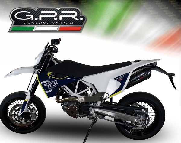 Pot echappement compatible avec Husqvarna Supermoto 701 USA Market only 2021-2024, Gpe Ann. Poppy, Pot Echappement homologué pour les marchés non européens 