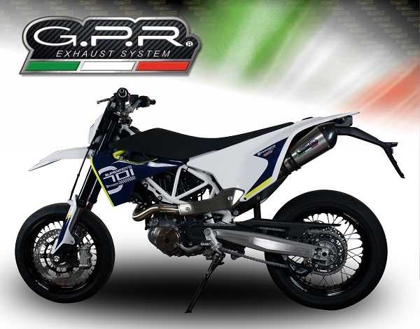 Pot echappement compatible avec Husqvarna Supermoto 701 2017-2020, Gpe Ann. Titanium, Pot Echappement homologué pour les marchés non européens 