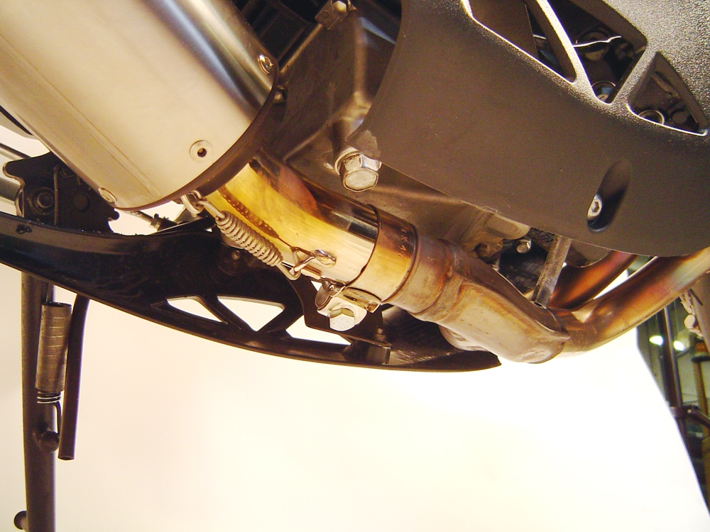 Exhaust compatible with Cf Moto Nk 650 2012-2016, Gpe Ann. Poppy, Slip-on exhaust including removable db killer and link pipe 