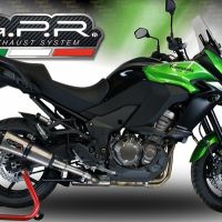 Pot echappement compatible avec Kawasaki Versys 1000 I.E. 2017-2018, GP Evo4 Titanium, Échappement légal, homologué,silencieux avec db killer amovible et tuyau de liaison spécifique 
