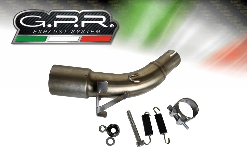 Exhaust compatible with Kawasaki Ninja125 2019-2020, GP Evo4 Titanium, Slip-on exhaust including removable db killer and link pipe 