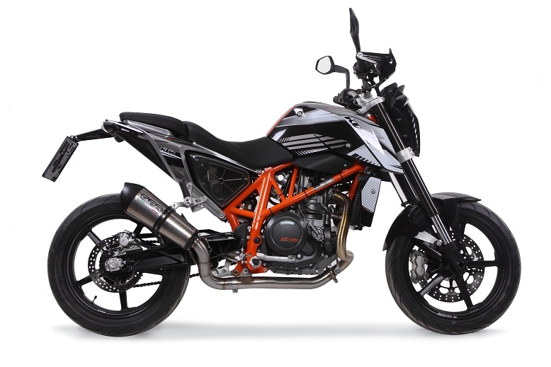 Pot echappement compatible avec Ktm Duke 690 2017-2020, GP Evo4 Titanium, Échappement légal, homologué,silencieux avec db killer amovible et tuyau de liaison spécifique 