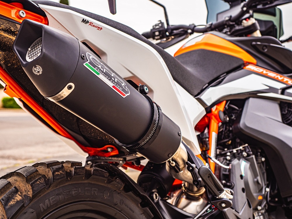 Exhaust compatible with Ktm 890 DUKE 2021-2024, GP Evo4 Black Titanium, Slip-on exhaust including removable db killer and link pipe 