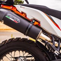 Exhaust compatible with Ktm 890 DUKE 2021-2024, GP Evo4 Black Titanium, Slip-on exhaust including removable db killer and link pipe 