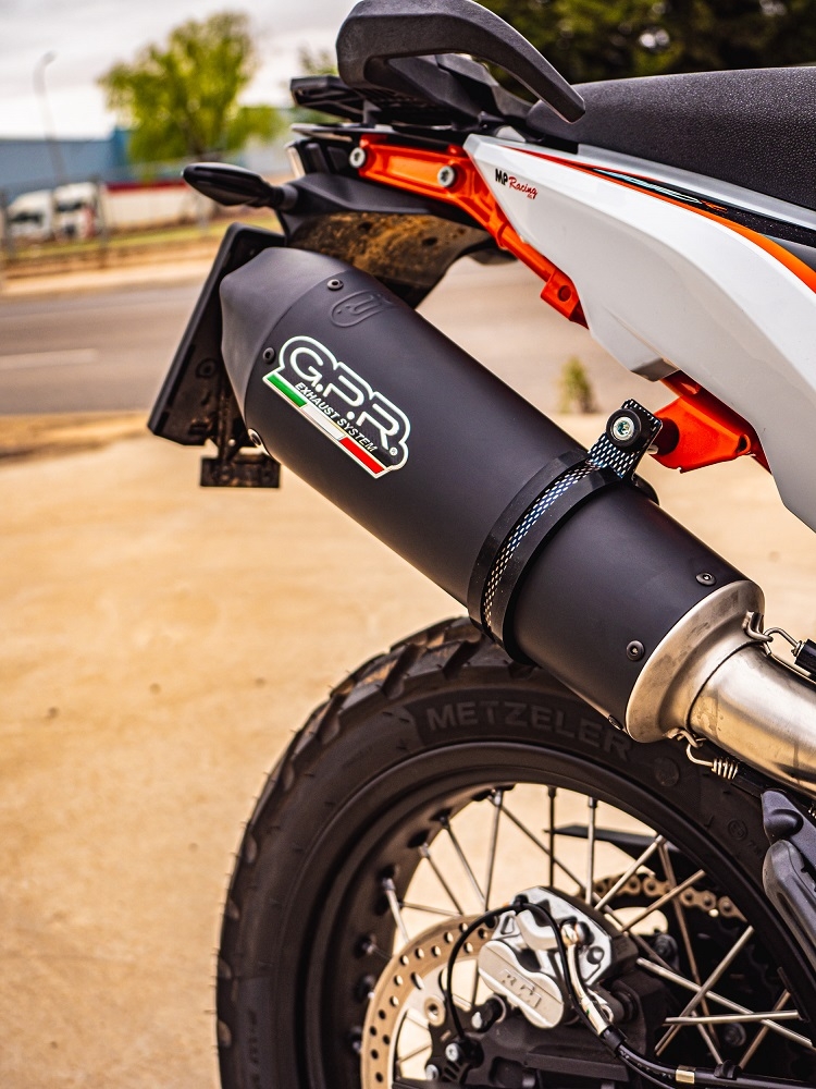 Exhaust compatible with Ktm 890 DUKE 2021-2024, GP Evo4 Black Titanium, Slip-on exhaust including removable db killer and link pipe 
