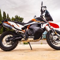Exhaust compatible with Husqvarna Norden 901 2022-2024, GP Evo4 Poppy, Slip-on exhaust including removable db killer and link pipe 