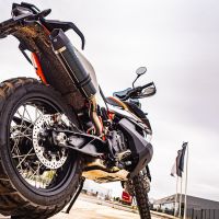 Exhaust compatible with Husqvarna Norden 901 2022-2024, GP Evo4 Poppy, Slip-on exhaust including removable db killer and link pipe 