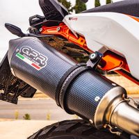 Exhaust compatible with Husqvarna Norden 901 2022-2024, GP Evo4 Poppy, Slip-on exhaust including removable db killer and link pipe 