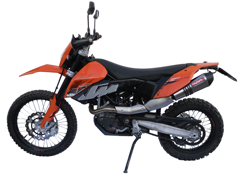 Pot echappement compatible avec Ktm Enduro 690 R 2007-2016, Gpe Ann. titanium, Homologué et légal, système d'échappement complet, avec db killer amovible 