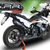 Pot echappement compatible avec Ktm Adventure 790 2021-2024, GP Evo4 Black Titanium, Échappement légal, homologué,silencieux avec db killer amovible et tuyau de liaison spécifique 